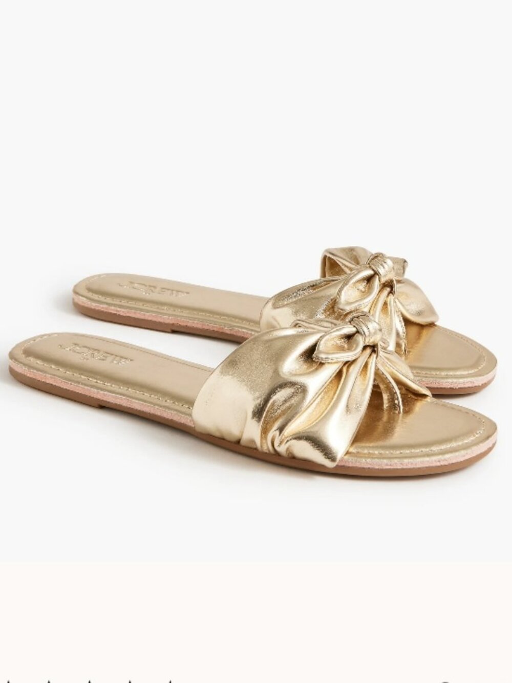 J. Crew Gold Bow Flip Size 9